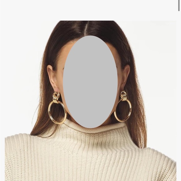 Kenneth Jay Lane Gold Hoop Earrings - Picture 5 of 5